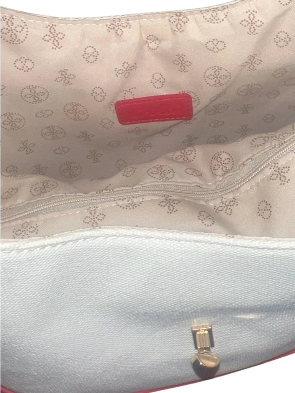 Crossi Cream and Pink Two-Tone Leather Hobo with Detachable Strap